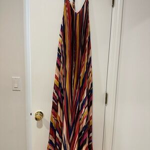 FARM Rio Diagonal Stripes Midi Dress